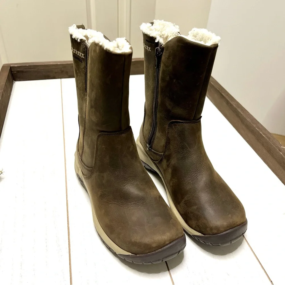 Merrel Women’s Waterproof Encore 4 Tall Zip Polar Brown Winter Boots Sz 6